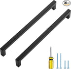 Ravinte 30 Pack Square Cabinet Pulls 10 Inch Black Kitchen Cabinet Handles Matte Black Kitchen Hardware for Cabinet Black Drawer Pulls Black Square Bar Cabinet Pulls Drawer Handles