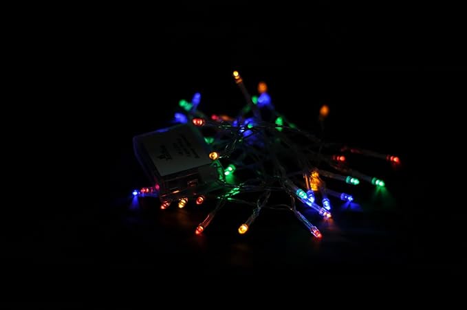 Karlling Battery Operated Christmas Lights,13 ft Short Clear Wire String Led Twinkle Fairy Light for Small Mini Xmas Tree and Wedding Party Indoor/Outdoor Decoration(Multicolor,20 Pack)
