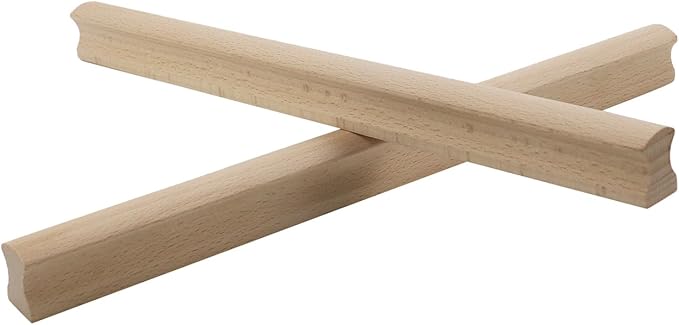 6Pcs Unfinished Beech Wood Solid Furniture Pulls Handles,Unfinished Unpainted Paintable Wooden Handles Cupboard Closet Drawer Handle Pull,Length 11.81",Hole Dis.8.82"