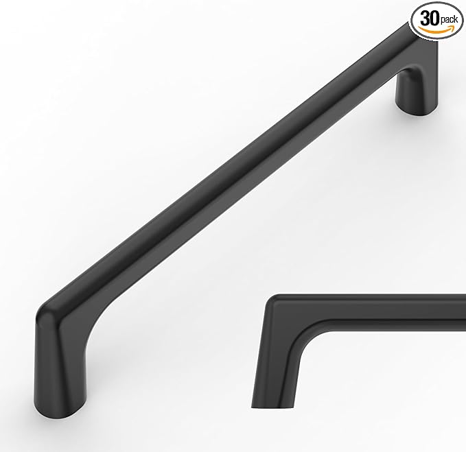 Amerdeco 30 Pack Matte Black Cabinet Pulls 5 Inch(128MM) Hole Centers Kitchen Cabinet Handles Hardware Kitchen Handles for Cabinets Cupboard Handles Drawer Pulls ZH0041