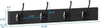 Coat Hooks Wall Mounted, Wooden Hat Rack with 4 Hooks for Entryway, Bathroom,Bedroom(Black)