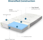 Inofia 6 Inch Tri Folding Mattress, Trifold Memory Foam Single Mattress with Ultra Soft Breathable Removable Cover, Foldable & Portable Single Size Bed (75" x 25" x 6")