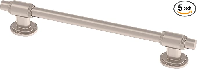 Franklin Brass Adjusta-Pull (5-Pack) Adjustable Drawer Pulls | Fits 1-3/8 to 6-5/16 Inch Hole Centers | Satin Nickel Cabinet Handles| Fluted Edge P49105-SNM-B