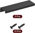uxcell Cabinet Finger Edge Pull, 5pcs 120mm / 4.72" Aluminum Alloy Back Mount Hidden Cabinet Pulls Concealed Handle for Home Kitchen Drawer Cabinet, Black