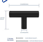 LONTAN 50 Pack Black Knobs for Cabinets and Drawers Kitchen Cabinet Knobs for Dresser Bathroom Modern T Bar Furniture Black Hardware,Stainless Steel