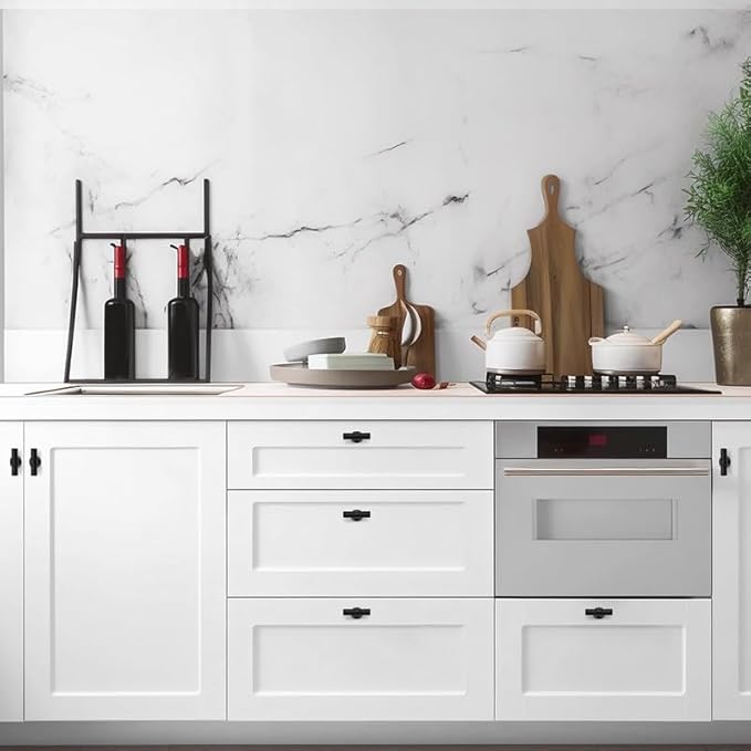 25 Pack Matte Black Cabinet Knobs - Kitchen Cabinet Knobs Black Cabinet Pulls for Kitchen Cabinet Drawer Stainless Steel Dresser Knobs for Cabinet Hardware 2 Inch Length Single Hole T Bar