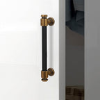 10 Pack 5 inch(128mm) Black and Antique Brass Kitchen Cabinet Handles Knurled Cabinet Pulls Black Drawer Pulls Kitchen Cabinet Hardware Dresser Handles