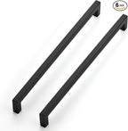 JOY DECOR 6 Pack Cabinet Handles, Black Cabinet Pulls, 11-1/3 Inch Kitchen Closet Handles Square Drawer Pulls Stainless Steel Drawer Hardware, 288mm Hole Centers