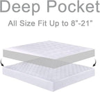 Mattress Topper King for Back Pain, Extra Thick Mattress Pad Cover, Plush Pillow Top, Deep Elastic Pocket, Grey