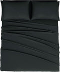 Mejoroom Full Size Sheets - 1800TC Luxury Full Sheets with 16 Inch Deep Pocket - Premium Bedding Collection - Extra Soft, Breathable, Wrinkle, Fade & Stain Resistant - 4 Piece (Full,Black)
