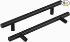 homdiy Black Cabinet Handles 20Pack 5inch Hole Center Kitchen Drawer Pulls and Knobs Stainless Steel Cabinet Hardware for Bathroom, Cupboard