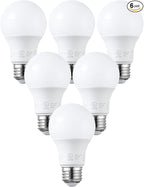 TORCHSTAR A19 LED Light Bulbs 60W Equivalent, UL Listed, 3000K Warm White, Dimmable, 9W, 800lm, Flicker Free, E26 Standard Base LED Bulb for Ceiling Fan, Lamp, 15,000hrs, Pack of 6