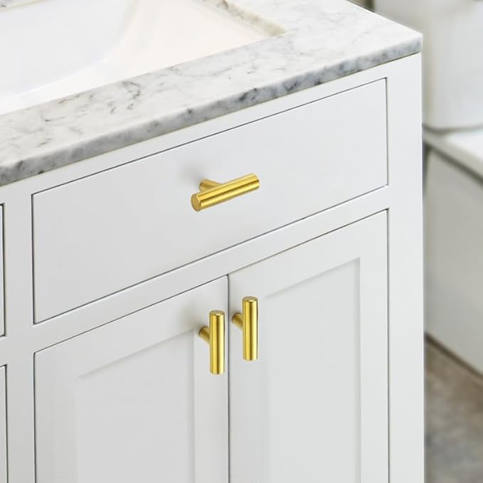 JOY DECOR 45 Pack Cabinet Knobs, Gold Cabinet Handles, 2in Kitchen Cabient Knobs, Single Hole Drawer Knobs for Dresser Drawers