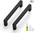 Ravinte 10 Pack Black Cabinet Pulls 5 Inch Square Kitchen Cabinet Handles Matte Black Kitchen Hardware for Drawer Pulls Drawer Handles Come with Screwdriver