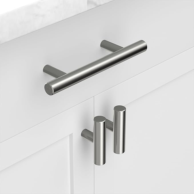 homdiy 400Pack Cabinet Knobs - Brushed Nickel Drawer & Door Knobs - 2in Modern Cabinet Hardware for Kitchen & Dresser Drawers