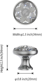 Asidrama 10 Pack Polished Chrome Kitchen Cabinet Knobs Clear Crystal Dresser Knobs Drawer Knobs Cabinet Hardware Zinc Knobs for Dresser Drawers