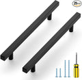 Ravinte Cabinet Handles 25 Pack - 6-3/10 Inch Matte Black Square Pulls, 8-4/5 Inch Overall Length for Kitchen Hardware and Drawers