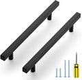 Ravinte Black Cabinet Handles 5 Pack 6-3/10 inch Matte Black Square Cabinet Pulls Kitchen Hardware 8-4/5 inch Overall Length Kitchen Drawer Pulls