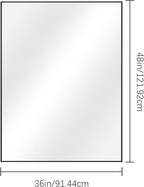 Black Bathroom Mirror for Wall, 36x48 Inch Rectangle Mirrors with Metal Frame, Modern Vanity Wall Mirror Decor for Entryway Hangs, Bathroom Living Room Horizontal or Vertical
