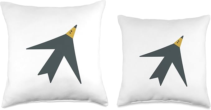 Cute Scandinavian Animals Designs Chic Scandinavian Bird Minimalism Throw Pillow, 16x16, Multicolor
