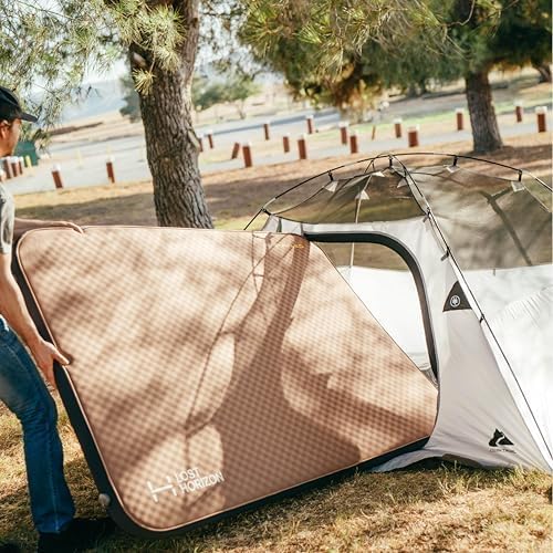 LOSTHORIZON Air & Foam Camping Mattress, Self-Inflating Sleeping Pad, 4.5" Thick, with Air Pump, Full