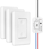 DEWENWILS Wireless Wall Light Switch Kit, 10A/1200W, No WiFi Needed Remote Control Switch for Small Appliance, Lamps, Lighting Fixture, No in-Wall Wiring, Long RF Range, 3 Pack Switches+1 Receiver