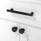 10 Pack Matte Black Knurled Cabinet Pulls 5 Inch(128mm) Kitchen Cabinet Handles Solid Zinc Alloy Cabinet Hardware Drawer Pulls