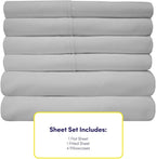 Queen Sheets Silver - 6 Piece 1500 Supreme Collection Fine Brushed Microfiber Deep Pocket Queen Sheet Set Bedding - 2 Extra Pillow Cases, Great Value, Queen, Silver