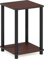 Furinno Turn-N-Tube End Table, Dark Cherry/Black , 1-Pack