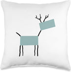Cute Scandinavian Animals Designs Chic Deer Moose Scandinavian Elk Minimalism Reindeer Throw Pillow, 16x16, Multicolor