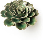 CHIVE ‘Coral’ — Beautiful, Decorative Ceramic Flower — Unique Tablescape Piece — Small Set of (Light Green Flower, Green Rose, Teal Ranunculus).