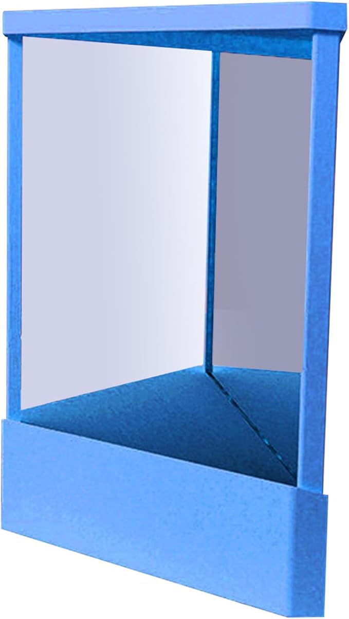 Non-Reversing Mirror, Professional Mirror Non-reversing Precision True Vanity Makeup Mirrors Non-Magnifying Tabletop Mirrors for Accurate Reflections (Blue, S)