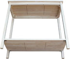 IC International Concepts, Portman Accent Table , Solid Real Wood, Sturdy Parawood, DIY, Paint/Stain Ready, Unfinished