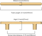 2244 10 Pack 3.75 Inch(96mm) Kitchen Cabinet Handles Champagne Bronze Cabinet Pulls Kitchen Cabinet Hardware Drawer Pulls for Cupboard Wardrobe 2244