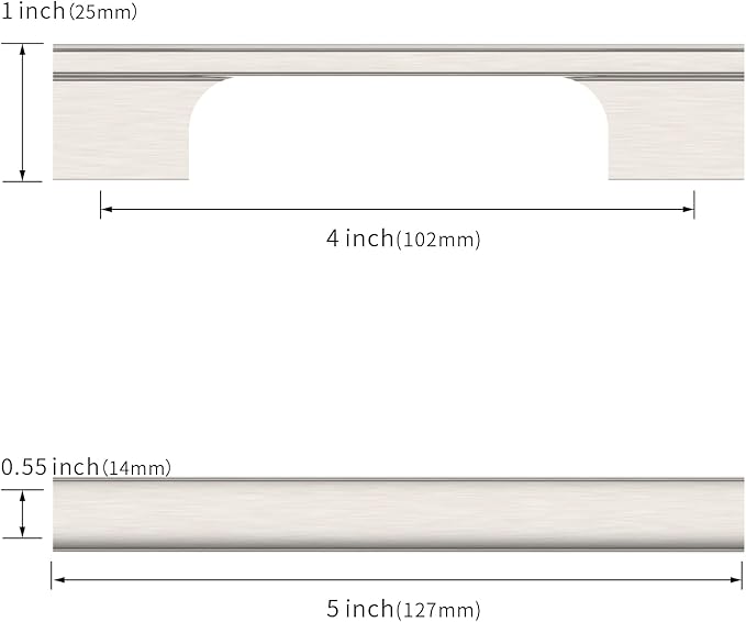 Asidrama 10 Pack 4 Inch(102mm) Brushed Satin Nickel Kitchen Cabinet Handles, Cabinet Pulls Kitchen Cabinet Hardware for Cupboard Drawer Pulls