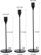 Denique Candlestick Holders 2 Sets, 6 PCS Matte Black Taper Candle Holders, Candlestick Holders Set for Table Centerpiece Vintage Modern Candle Holders for Home Wedding Decoration