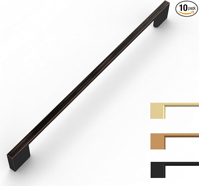 10 Pack Oil Rubbed Bronze Cabinet Pulls 10 Inch Cabinet Handles Kitchen Cabinet Hardware Kitchen Handles for Cabinets Bronze Dresser Pulls Drawer Handle