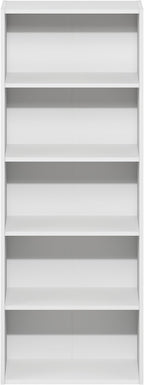 Furinno Basic Book Shelf, 5-Tier Bookshelf, Cube Storage Organizer Bookcase with Open Shelf, 7 x 17 x 44, for Living Room, Bedroom, Home Office, White