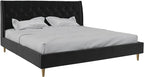 Novogratz The Her Majesty Upholstered Bed, King, Black Velvet