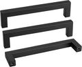 goldenwarm 22 Pack 6-1/4 Inch Black Cabinet Handles Matte Black Drawer Pulls Stainless Steel Cabinets Hardware Square Bar Modern for Kitchen Bathroom Cupboard