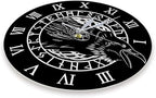 Geek Alerts Cawing Black Crow with Roman Numerals Silent Wall Clock 12inch Viking Odin Raven with Scandinavian Runes Battery Operated Quartz Watch