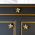 Petal Knobs Brushed Gold Cabinet Knobs, Dresser Drawers Knob Cute Handle Hardware Door Knobs, 8 Pack