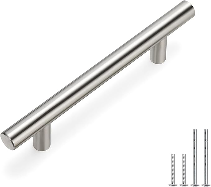 homdiy Kitchen Cabinet Pulls Cabinet Hardware -HD201BSS 1Pack 3-1/2in(90mm) Hole Centers Bathroom Cabinet Handles