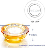 Gold Tealight Candle Holders - Set of 12, Round Chunky Glass Candle Holder, 3" Diameter - CH01 - Rusty Orange