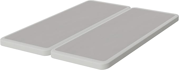 Nutan Inch Sturdy Box Spring for Mattress Support-Durable and Fully Assembled, Natural Wood Queen, White, 2" Foundation
