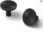 5 Pack Oil Rubbed Bronze Cabinet Knobs Flat Drawer Pulls Kitchen Cupboard Bathroom Dresser Cabinet Hardware Handles Zinc Alloy