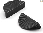 5 Pack Black Cabinet Pulls 2.5" Hole Center Cup Flat Matte Black Drawer Pulls Kitchen Cupboard Bathroom Dresser Cabinet Hardware Handles Zinc Alloy