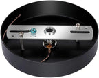 4.72 Inch Steel Light Canopy Kit - Black Modern Ceiling Light Plate with Hook, Suitable for Pendant Light and Chandelier, Includes All Mounting Hardware