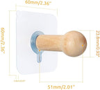 Wooden Adhesive Hat Hooks for Wall 8lb-No Drill Adhesive Hangers, Sticky Hat Hanger Stick On Door Closet Cabinet Wardrobe Entryway-8 Packs