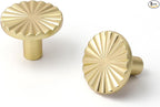5 Pack Brushed Gold Cabinet Knobs Brass Flat Drawer Pulls Kitchen Cupboard Bathroom Dresser Cabinet Hardware Handles Zinc Alloy